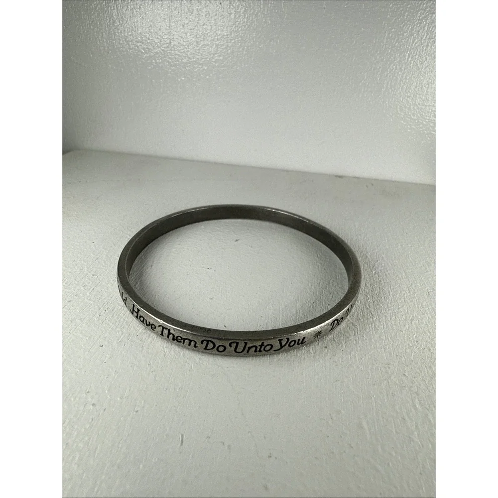 Do Unto Other As You Would Have Them Do Unto You Bracelet Silver Tone‎ Clamper.